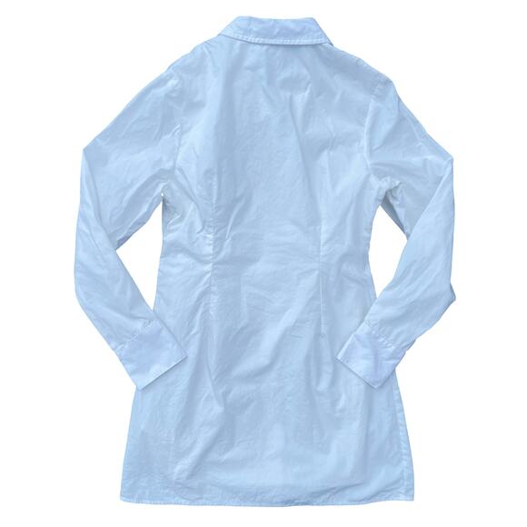 SeaShell Delray Long Sleeve White Cotton Shirt Button Down Dress - Size Small - Picture 3 of 9